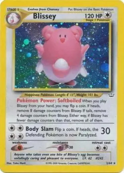 1x Blissey - 2/64 - Holo Rare - Unlimited Edition Heavily Played Pokemon G2 - Ne - Image 1