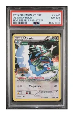 Pokemon Altaria XY Roaring Skies STAFF Prerelease Holo Promo XY46 PSA 8 - Image 1