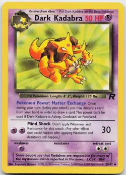 Dark Kadabra 39/82 Uncommon Team Rocket Unlimited Near Mint - Image 1