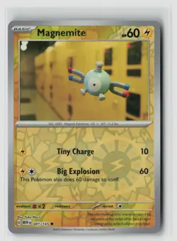 Magnemite #081/165 Sv Scarlet & Violet 151 Common Reverse Holo Pokemon TCG NM - Image 1