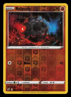 Rolycoly 105/192 Common Rebel Clash Pokemon Reverse Holo Near Mint - Image 1