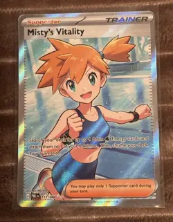 Misty’s Vitality 111/084 Ultra Rare Full Art Pokemon Pitch Black-Fresh Pull - Image 2