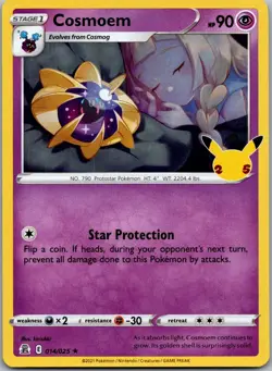 Cosmoem 014/025 Rare Celebrations Pokemon Holo Near Mint - Image 1