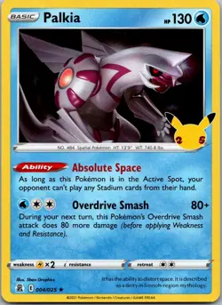 Palkia 004/025 Rare Celebrations Pokemon Holo Near Mint - Image 1