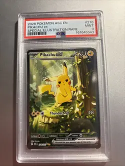 2026 POKEMON ASCENDED HEROES SPECIAL ILLUSTRATION RARE #276 PIKACHU EX PSA 9 - Image 1