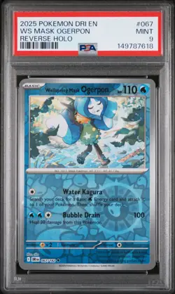 2025 POKEMON DRI EN-DESTINED RIVALS REVERSE HOLO WELLSPRING MASK OGERPON PSA 9 - Image 1