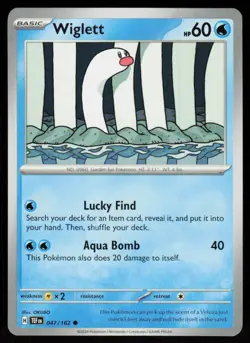 Wiglett 047/162 Common Temporal Forces Pokemon Near Mint - Image 1
