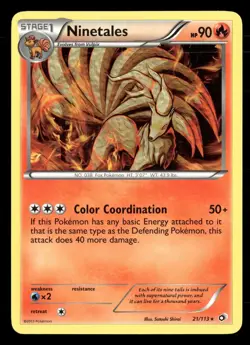 Ninetales 21/113 Rare Legendary Treasures Pokemon Lightly Played - Image 1