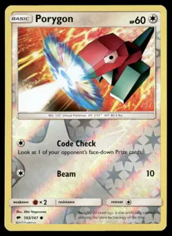 Porygon 103/147 Common Burning Shadows Pokemon Reverse Holo NM/M - Image 1