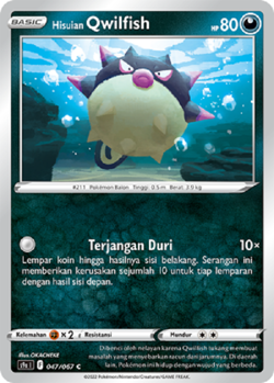 Pokemon Qwilfish Hisuian Qwilfish Set with Mirror Holo TCG Indonesia - Image 1