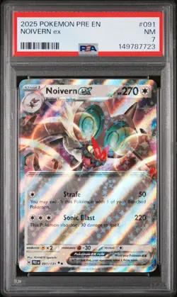 2025 POKEMON PRE EN-PRISMATIC EVOLUTIONS #091 NOIVERN EX PSA 7 - Image 1