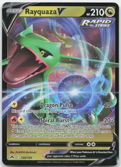 Rayquaza V 100/159 Holo V Rare Crown Zenith Pokemon NM/M - Image 1