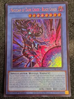 Yugioh Magician of Dark Chaos - Black Chaos CORI-EN027 Secret Rare 1st Ed NM - Image 1