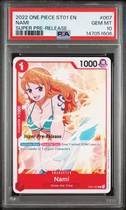 2022 ONE PIECE SUPER PRE RELEASE ST01-007 NAMI PSA 10 GEM MINT - Image 1