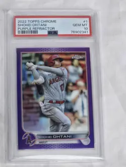 SHOHEI OHTANI PSA 10 2022 TOPPS CHROME #1 PURPLE REFRACTOR 187/250 ANGELS - Image 1