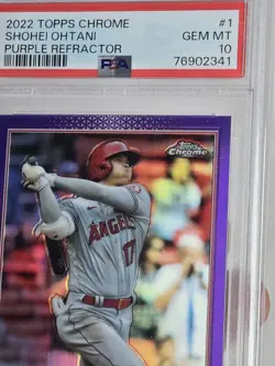 SHOHEI OHTANI PSA 10 2022 TOPPS CHROME #1 PURPLE REFRACTOR 187/250 ANGELS - Image 5