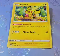 Pikachu 052/196 SWSH11: Lost Origins Regular Pokemon Card NM - Image 3
