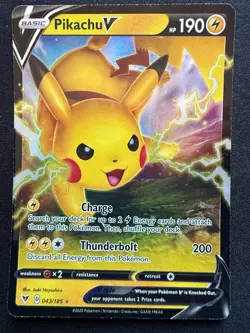 PIKACHU V 043/185 VIVID VOLTAGE ENGLISH POKEMON CARD TCG V HOLO - Image 1