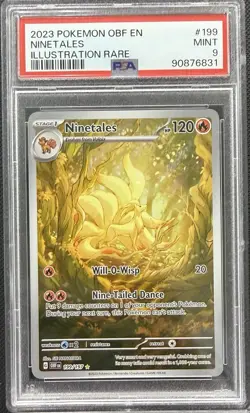 Ninetales Pokemon TCG Obsidian Flames Full Art Card 199/197 PSA 9 - Image 1