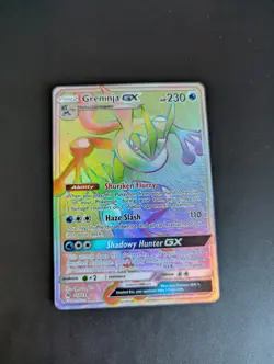 Pokemon TCG Greninja GX 133/131 Secret Rainbow Rare Card Forbidden Light - Image 1