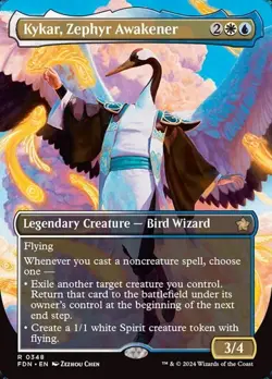 Kykar, Zephyr Awakener (#348) - Foil Extended Art FDN NM MTG - Image 1