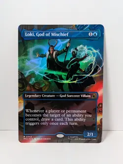 Loki, God of Mischief - Borderless FOIL - Marvel Super Heroes MSH - NM - MTG - Image 1