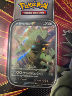 Pokemon TCG V Strikers Tin Tyranitar V Foil Promo Factory Sealed New - Image 3