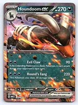 Houndoom ex 134/197 Double Rare Obsidian Flames Pokemon Holo Near Mint - Image 1