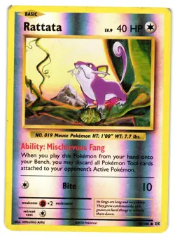 Pokemon TCG Rattata 66/108 Common Evolutions Reverse Holo LP - Image 1