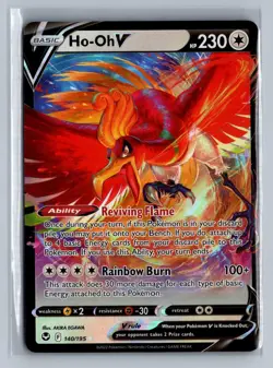 Ho-Oh V 140/195 Holo V Rare Silver Tempest Pokemon NM/M - Image 1