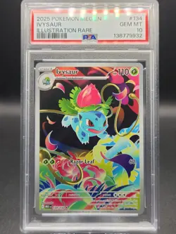 2025 Pokemon Megen Ivysaur 134/132 PSA 10 GM #134 Illustration Rare - Image 1