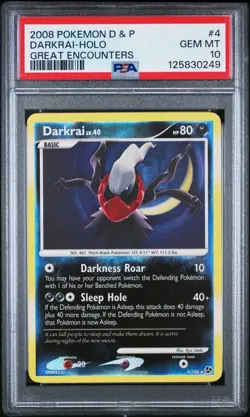 ERROR LABEL POKEMON DIAMOND&PEARL GREAT ENCOUNTERS #4 DARKRAI Holo PSA 10 - Image 4