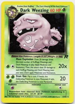Dark Weezing 14/82 Holo Rare Team Rocket Pokemon Unlimited Holo Lightly Played - Image 1