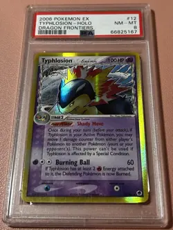 2006 Pokemon EX Typhlosion - Holo Dragon Frontiers #12 - PSA 8 - Image 1