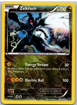 Zekrom 64/108 Holo Rare Roaring Skies Pokemon Reverse Holo - Image 1
