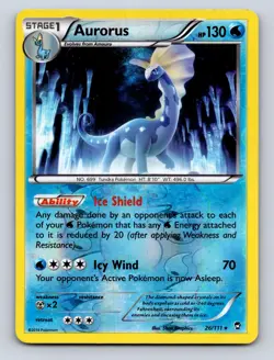 Aurorus 26/111 Rare Furious Fists Pokemon Reverse Holo Lightly Played - Image 1