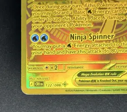 Mega Greninja EX 122/086 Gold Secret Rare Full Art CRI Chaos Rising Pokemon TCG - Image 4