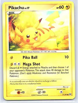 PIKACHU 71/99 COMMON ARCEUS POKEMON LIGHTLY PLAYED - Image 1