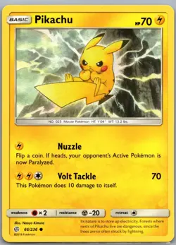Pikachu 66/236 Common Cosmic Eclipse Pokemon Near Mint - Image 1