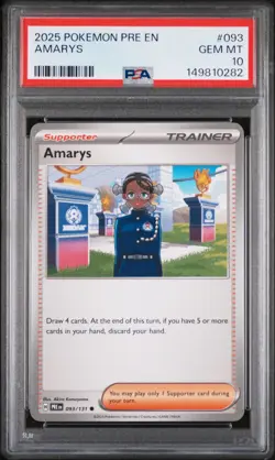 2025 POKEMON PRE EN-PRISMATIC EVOLUTIONS #093 AMARYS PSA 10 - Image 1