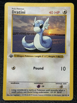 Dratini 026/102 - 1st Edition Shadowless - Vintage Pokemon TCG: Base Set - MP+ - Image 1