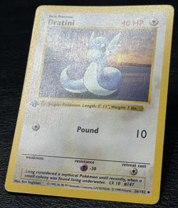 Dratini 026/102 - 1st Edition Shadowless - Vintage Pokemon TCG: Base Set - MP+ - Image 2