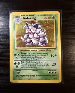 Pokemon TCG Nidoking 11/102 Base Set 1999 Holo Rare Wizards English Unlimited - Image 1