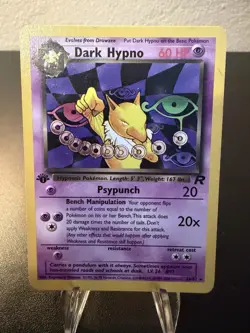 Pokemon Dark Hypno 1st Edition Regular Rare English Team Rocket 26/82 MP - Image 1