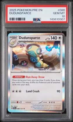 2025 POKEMON PRE EN-PRISMATIC EVOLUTIONS #080 DUDUNSPARCE PSA 10 - Image 1