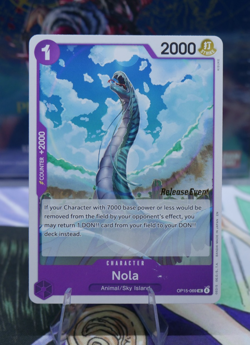 One Piece TCG Nola OP15-069 – Release Event Promo – EN – NM Stamped - Image 1