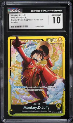 CGC 10 One Piece ENGLISH MONKEY D. LUFFY EGGHEAD LEADER ST29-001 - Image 1