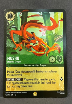 Mushu Stealthy Dragon 97/207 Disney Lorcana Attack of the Vine LEGENDARY FOIL - Image 1