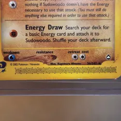Pokemon Sudowoodo 36/147 Aquapolis Rare e-Reader Card 2002 WOTC Fighting Type - Image 3
