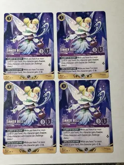 Disney Lorcana Tinker Bell Snowflake Collector 33/P3 EN 11 Regular 4-Card Lot - Image 1
